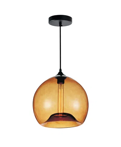 Cwi Lighting Glass 1 Light Down Mini Pendant In Black