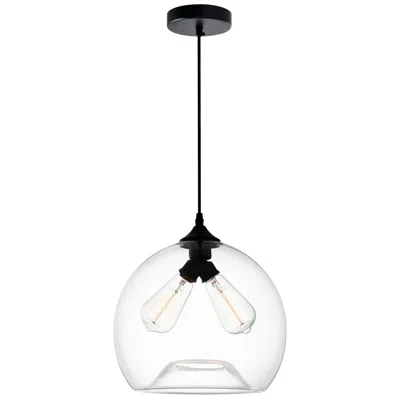 Cwi Lighting Glass 2 Light 12in Clear Down Mini Pendant