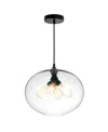 Cwi Lighting Glass 4 Light Down Pendant In Black