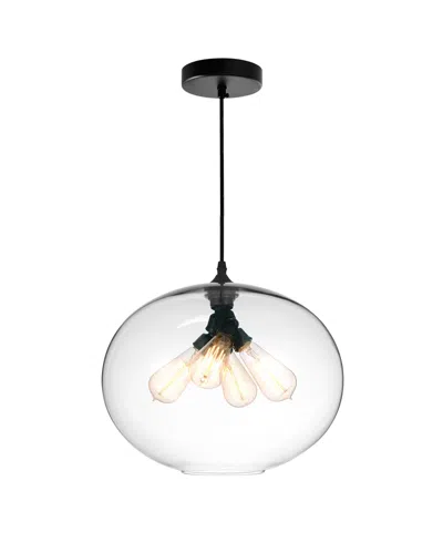 Cwi Lighting Glass 4 Light Down Pendant In Black