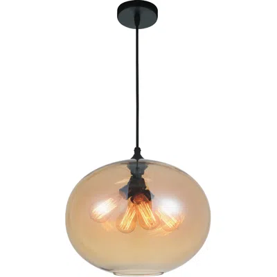 Cwi Lighting Glass 4 Light Down Pendant With Amber Finish