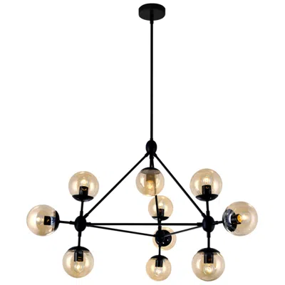 Cwi Lighting Glow 10 Light 39in Black Chandelier