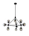Cwi Lighting Glow 10 Light Chandelier In Black