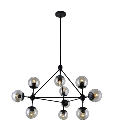 Cwi Lighting Glow 10 Light Chandelier In Black