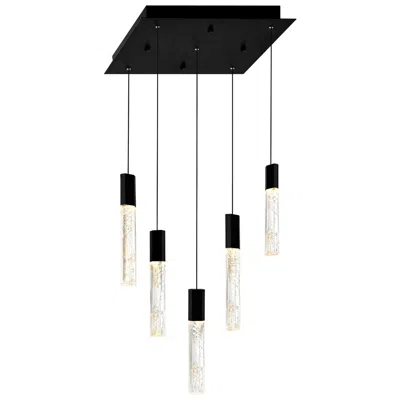 Cwi Lighting Greta Integrated Led 12in Black Mini Pendant With Handcrafted Glass