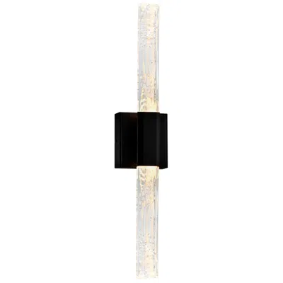Cwi Lighting Greta Integrated Led 24in Black Vanity Light With Handcrafted Glass