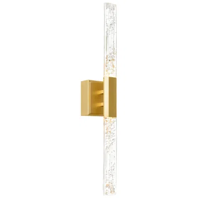 Cwi Lighting Greta Integrated Led 24in Brass Vanity Light With Handcrafted Glass In Gold