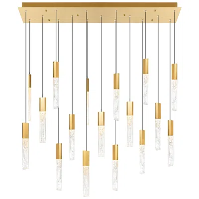 Cwi Lighting Greta Integrated Led 48in Brass Chandelier With Handcrafted Glass