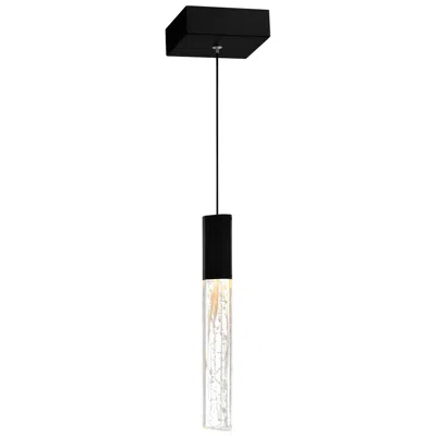 Cwi Lighting Greta Integrated Led 5in Black Mini Pendant With Handcrafted Glass