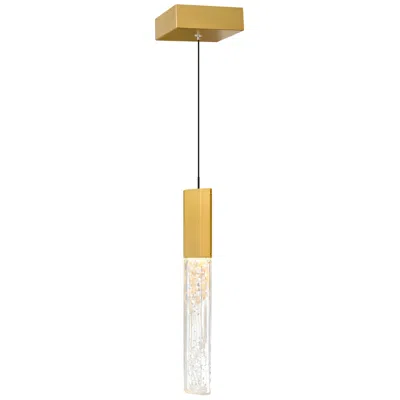 Cwi Lighting Greta Integrated Led 5in Brass Mini Pendant With Handcrafted Glass