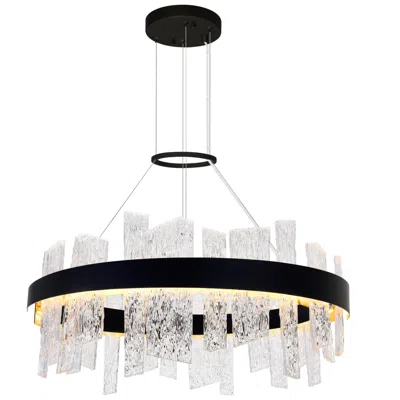 Cwi Lighting Guadiana Integrated Led 32in Black Chandelier With Handcrafted Glass