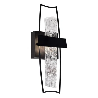 Cwi Lighting Guadiana Integrated Led 5in Black Wall Light With Handcrafted Glass