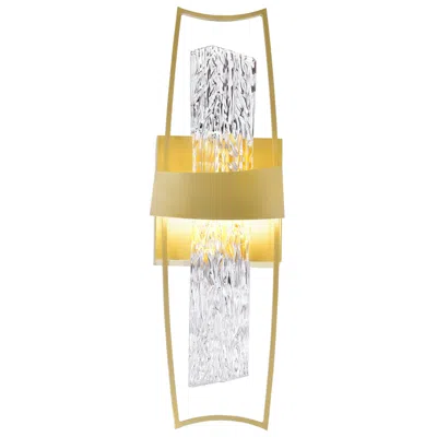Cwi Lighting Guadiana Integrated Led 5in Satin Gold Wall Light With Handcrafted Glass