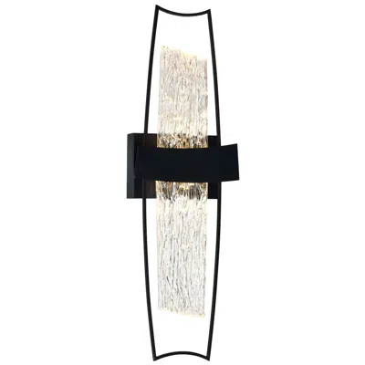 Cwi Lighting Guadiana Integrated Led 8in Black Wall Light With Handcrafted Glass