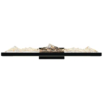 Cwi Lighting Himalayas Integrated Led 36in Black Vanity Light With Handcrafted Glass