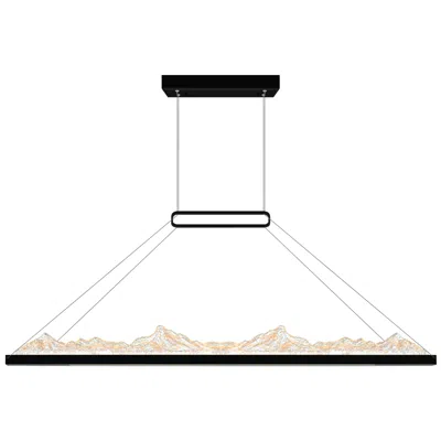 Cwi Lighting Himalayas Integrated Led 48in Black Chandelier With Handcrafted Glass