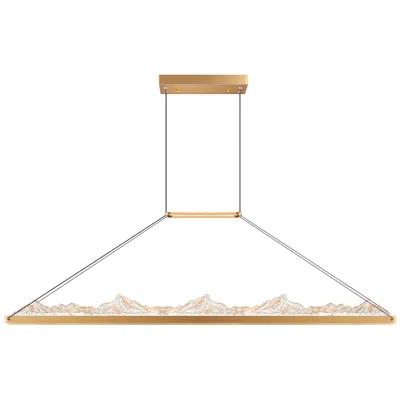 Cwi Lighting Himalayas Integrated Led 62in Brass Chandelier With Handcrafted Glass