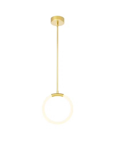 Cwi Lighting Hoops 1 Light Led Pendant In Satin Gold