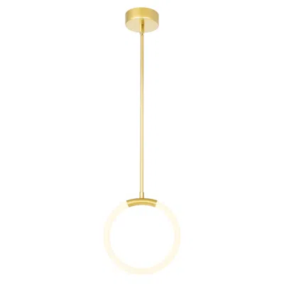 Cwi Lighting Hoops 1 Light Led Pendant With Satin Gold Finish
