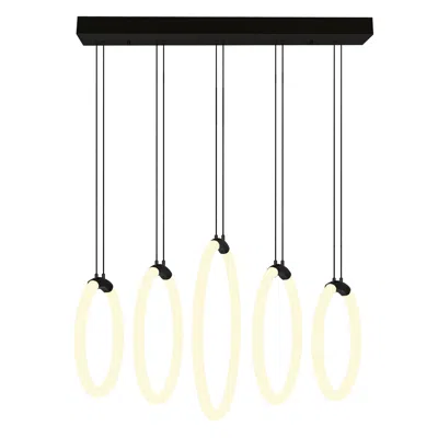 Cwi Lighting Hoops 5 Light Led Chandelier With Black Finish