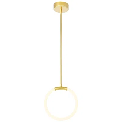 Cwi Lighting Hoops Integrated Led 10in Satin Gold Mini Pendant