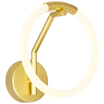 Cwi Lighting Hoops Integrated Led 10in Satin Gold Wall Sconce