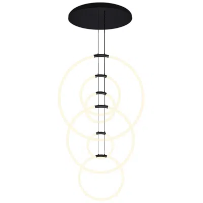 Cwi Lighting Hoops Integrated Led 35in 6 Ring Black Chandelier