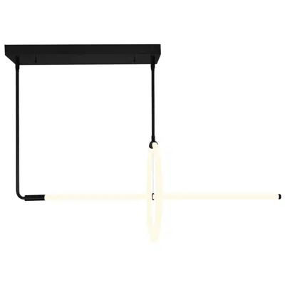 Cwi Lighting Hoops Integrated Led Geometric Black Chandelier