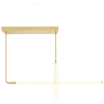 Cwi Lighting Hoops Integrated Led Geometric Satin Gold Chandelier