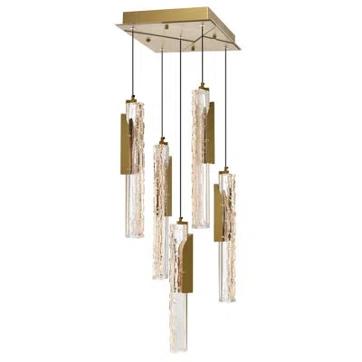 Cwi Lighting Integrated Led 12" Modern Mini Pendant With Handmade Textured Glass For Kitchen Island Entryway Isla In Brass