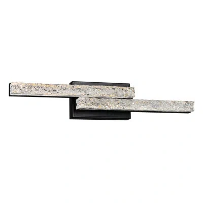 Cwi Lighting Integrated Led 24" Modern Vanity Light With Handmade Textured Glass For Bathrooms Powder Rooms Dress In Black