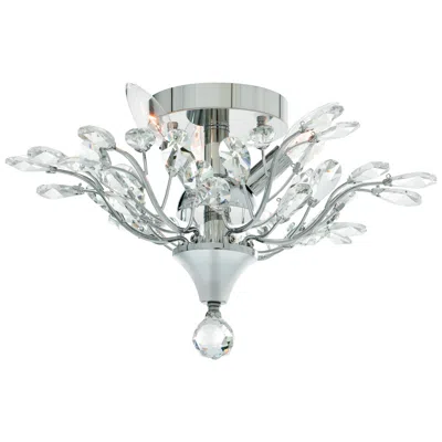 Cwi Lighting Ivy 3 Light 16in Chrome Drum Shade Flush Mount