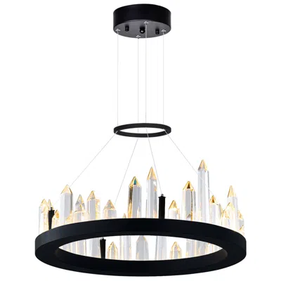 Cwi Lighting Juliette Integrated Led 16in Black Chandelier