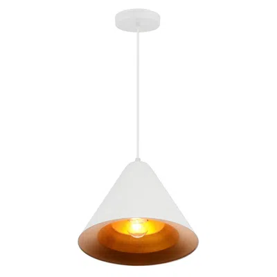 Cwi Lighting Keila 1 Light Down Pendant With Matte White & Gold Finish
