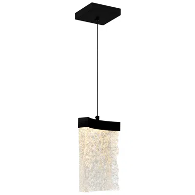 Cwi Lighting Lava Integrated Led 6in Black Mini Pendant With Handcrafted Glass