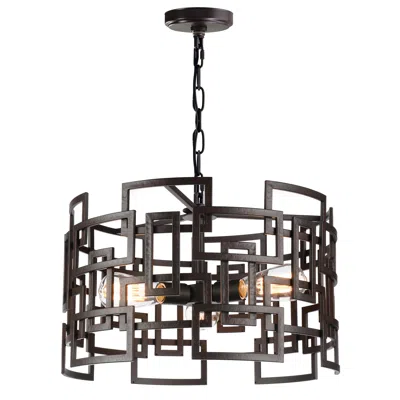 Cwi Lighting Litani 3 Light Down Chandelier With Brown Finish