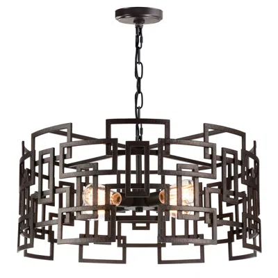 Cwi Lighting Litani 4 Light Down Chandelier With Brown Finish