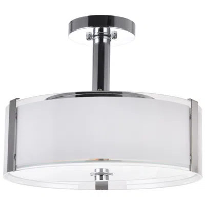 Cwi Lighting Lucie 3 Light 14in Chrome Round Drum Shade Chandelier