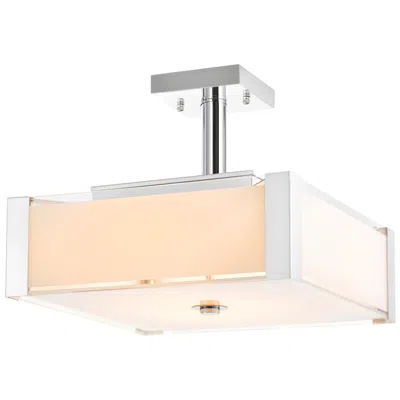 Cwi Lighting Lucie 3 Light 14in Chrome Square Drum Shade Chandelier