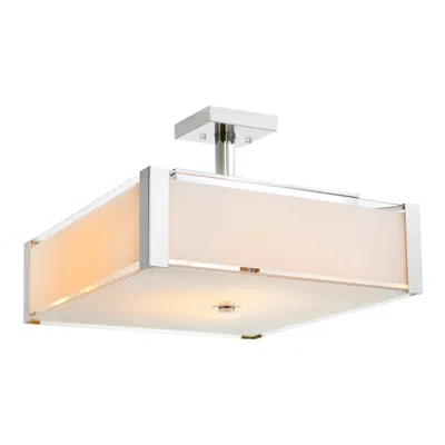 Cwi Lighting Lucie 4 Light 17in Chrome Square Drum Shade Chandelier