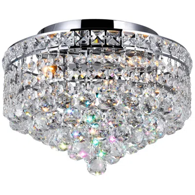 Cwi Lighting Luminous 3 Light 12in Chrome Flush Mount