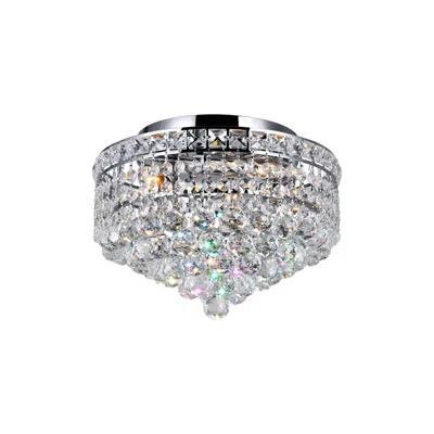 Cwi Lighting Luminous 3 Light Flush Mount With Chrome Finish