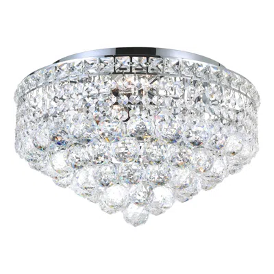 Cwi Lighting Luminous 5 Light Flush Mount With Chrome Finish