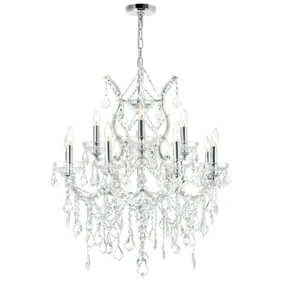 Cwi Lighting Maria Theresa 13 Light 30in Chrome Up Chandelier With Crystals