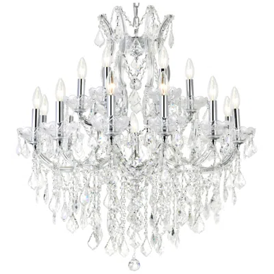 Cwi Lighting Maria Theresa 19 Light 32in Chrome Up Chandelier With Crystals