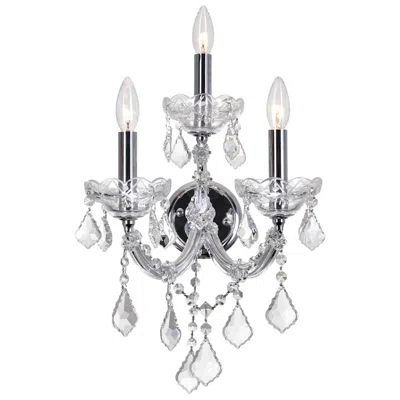 Cwi Lighting Maria Theresa 3 Light 12in Chrome Wall Sconce With Crystals