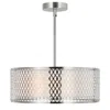 Cwi Lighting Mikayla 3 Light Drum Shade Chandelier With Satin Nickel Finish