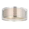 Cwi Lighting Mikayla 3 Light Drum Shade Flush Mount With Satin Nickel Finish In Orange