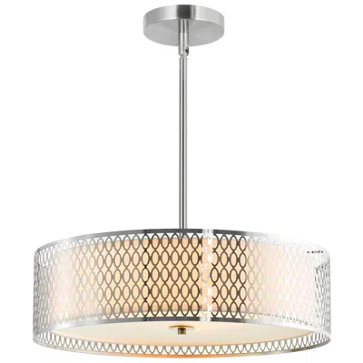 Cwi Lighting Mikayla 5 Light 22in Satin Nickel Drum Shade Chandelier