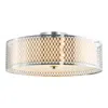 Cwi Lighting Mikayla 5 Light Drum Shade Flush Mount With Satin Nickel Finish